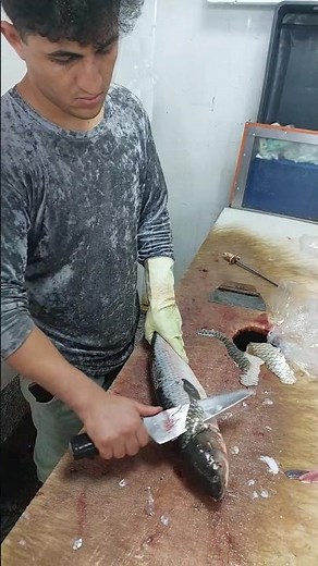 Peeling Grass Carp Skin and Slicing for Crispy Fry