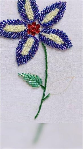 Beaded Stem & Leaf Embroidery 🌿✨