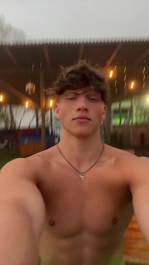 Outdoor Male Model in Heart Necklace Setting