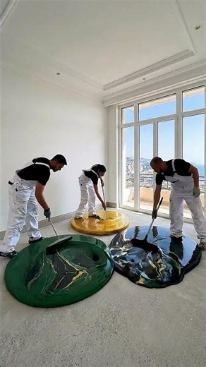 Luxurious Bedroom Liquid Emerald on the Floor! 😲 #shorts #epoxyresin #epoxyfloor #asmr