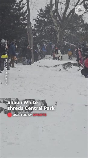 "That's gotta be Shaun White!" Olympic legend Shaun White pulls off wild jumps in a snow‑covered Central Park, even flipping over comedian Shane Gillis. | Cape Cod Times