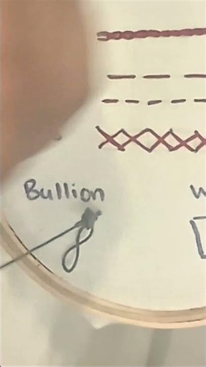 Bullion Stitch Embroidery 🪡✨ | Hoops Stitches Series S2 Ep4 #Shorts