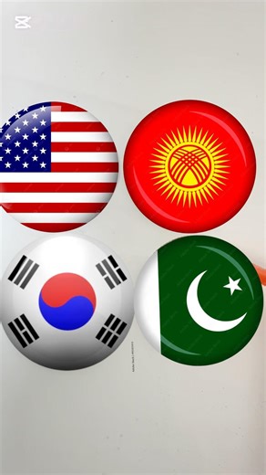 Global Flags Collection – USA, Kyrgyzstan, South Korea & Pakistan #colormixing #colorart