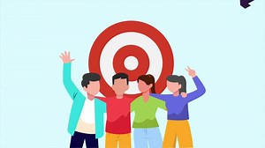 Animated of goal enthusiasm for target community. Community Focused concept. Full length animation illustration. High quality 4k footage