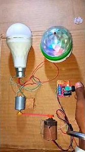 Free Energy Generator with Motor | LED Bulb & Disco Light Powered DIY Project