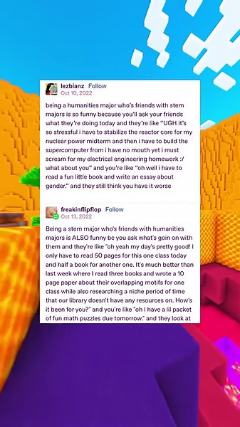 STEM majors vs humanities majors