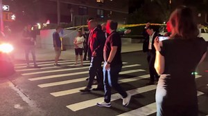 Scene of shooting where 20-year-old mother, Azsia Johnson was shot and killed while pushing her 3-month-old daughter in a stroller on the Upper East Side