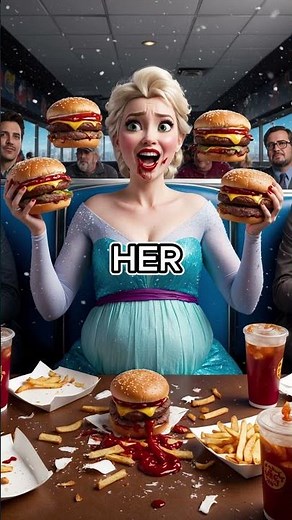 Elsa Gets Fat & Ruins Her Figure - Watch Her Devour Many Burgers