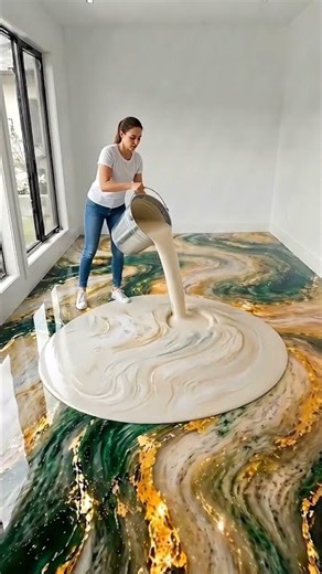 High-End Custom Marble Epoxy Flooring | Bespoke Luxury Bedroom Reveal #satisfying #epoxyresin