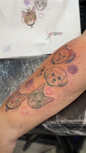 Custom Colorful Pet Tattoos by Mai | ALL DAY Tattoo Bangkok