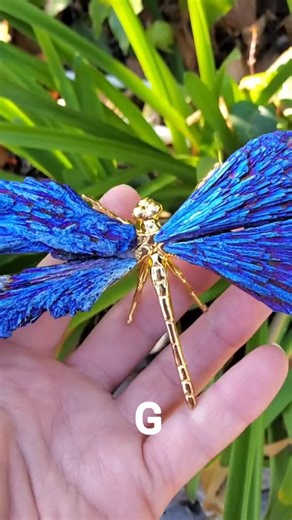 Aura Kyanite Dragonfly on Metal Body - Calming, Clarity, Connection, Communication, Balances Chakras - Kyanite Crystal Dragonfly Statement - Etsy