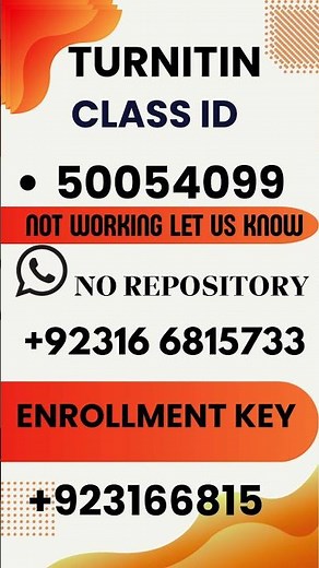 "Turnitin class ID and enrollment key utilized EP | No repository Use #USA #UNITED KINGDOM #EUROPE