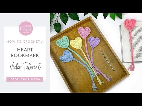 Quick & Easy Heart Bookmark Crochet Pattern | How to Crochet Heart Bookmarks!