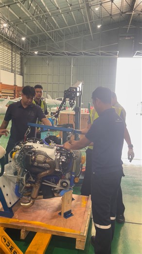 Preparing for Engine Installation on DA42 🛠️✈️ This is where precision meets responsibility. Every bolt torque, safety check, and alignment step matters — because once this engine is installed, lives trust our work. ✅💪 From hangar floor to the sky… Real aircraft maintenance is built on discipline, teamwork, and quality. 👍 If you respect aviation technicians, please LIKE & SHARE to support the crew! #DA42 #DiamondAircraft #EngineInstallation #AircraftMaintenance | Aircraft Maintenance