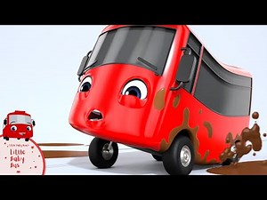 Stuck In The Mud | Red Buster Car Anime | Bus Cartoon | Fun Kids Cartoon Video