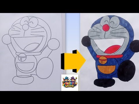 Bringing Doraemon to life with colors - Color Wizards #doraemon #coloring #painting #paint