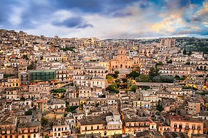 Modica, Sicily, Italy with the Cathedral of San Giorgio