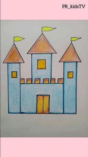 How to Draw Castle 🏰| Castle drawing| easy step by step drawing for kids #kidsvideo