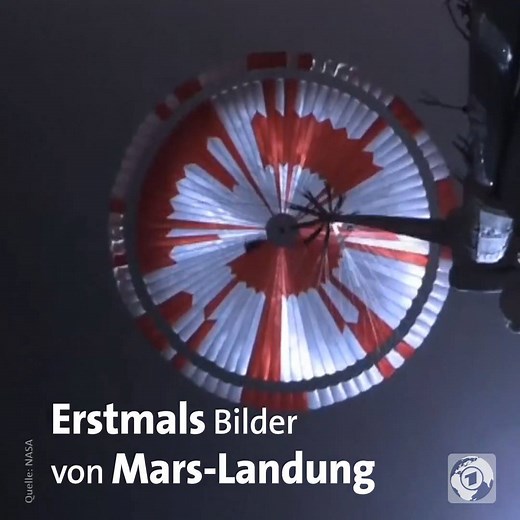 Es ist bereits der fünfte Rover, der auf den Mars gebracht wurde - doch solche spektakulären Aufnahmen vom Landeanflug gab es noch nie. | tagesschau