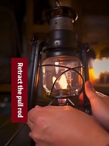 Vintage Oil Lamp - Small Hurricane Lantern for Indoor/Outdoor Use - Red