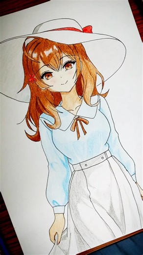 I Draw Masha Using Colour Pencil | Alya sometimes Hides Her Feelings In Russian | #shorts #animeeart