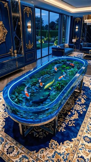 This Glowing Aquatic Koi Aquarium Resin Table is Oddly Satisfying To Watch 🐟✨