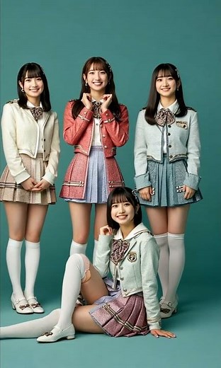【AI動画】白ハイソックスと白ニーソックスのアイドルグループ