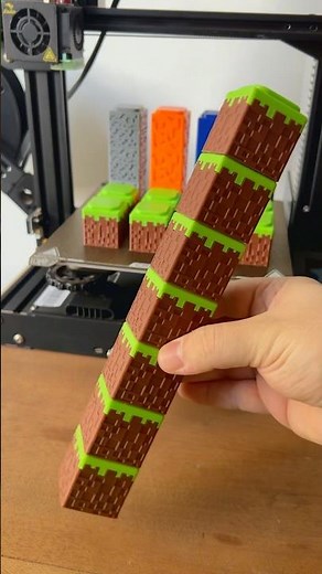 3D printed MINECRAFT blocks 🟫 #3dprinting #3dmodeling #cults3d