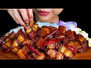 Braised Pork Belly & White Rice * MUKBANG SOUNDS *