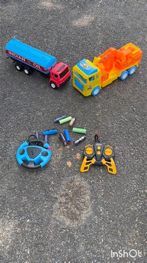 2 ta mini rc turck vs oil tank and excavator turck ￼unboxing 🚙