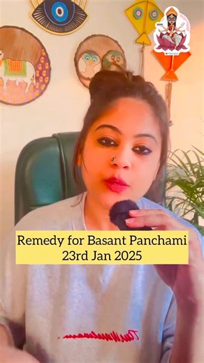 Meenakshi Pareek | Reels That Heal & Inspire ❤️🧿|LiveLoveLaugh on Instagram: "🕉️ Basant Panchami: Easiest Remedy of Kamal for Success We talk about the easiest remedy of Kamal that can be done on Basant Panchami, when we worship Goddess Saraswati. This remedy can be done by mothers for their children, students, those struggling with interviews and job opportunities, and those preparing for competitive exams. The remedy involves writing ‘AlM’ using turmeric paste on a white paper, reciting the 