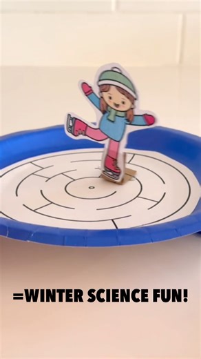 Easy winter activity you can make in 2 minutes! This ice skating maze uses magnets to guide a standing skater through a spiral rink — no touching allowed. It’s a fun winter STEM activity that builds problem-solving, focus, and fine motor skills. Inspired by Olympic figure skating, but perfect for winter learning any year. Free printable maze on the blog. Follow Teach Beside Me for more fun learning ideas! #winterSTEM #stemeducation #winterolympics #kidsactivities #kidscrafts | Teach Beside Me