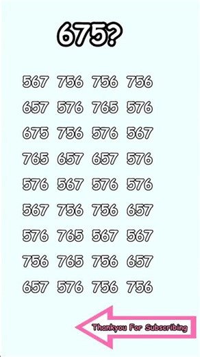 "Challenging Number Puzzle: Find 675 Amongst the Numbers"