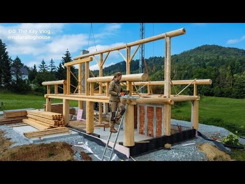 From rough logs to the perfect log house – The complete construction process.