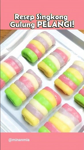 RESEP SINGKONG GULUNG PELANGI #idejualan #resepkue #tutorialmasak #resepkuesingkong #shorts