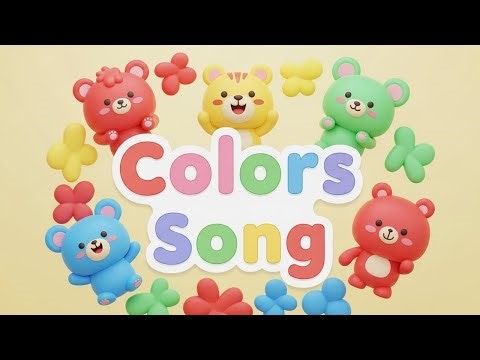 Colors Song for Kids 🎨 | Red Yellow Blue Green | Learning Songs | HappyTinyTunes