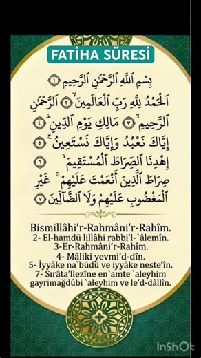 FATİHA SÜRESİ TECVİDLİ OKUNUŞU #dua #kısasureler #fatihasuresi