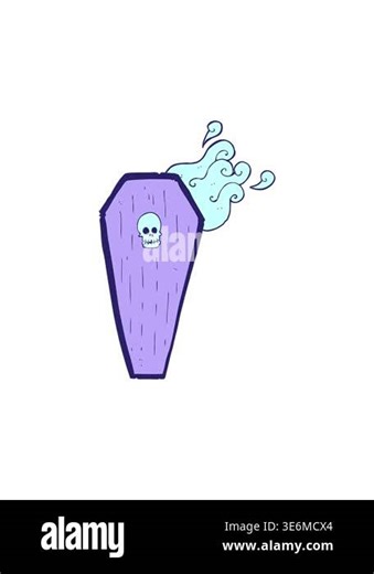 spinning motion animation of spooky cartoon coffin Stock Video Footage - Alamy
