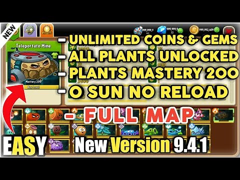 plants vs zombies 2 mod plants mastery 200 | UNLIMITED coins and gems | Unlock all | pvz 2 mod 9.4.1