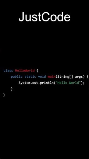 Code 1:- Hello World In Java | Java Series | JustCode |#coding #programming #shorts