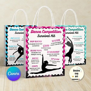 Dance Competition Survival Kit Printable Canva Editable Template, Gift Bag Idea, Printable Dance Team Gift Idea, Personalized Dance Flyer - Etsy