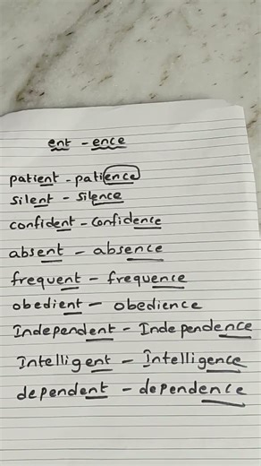 ent_ence words/ adjective noun forms/ english grammar