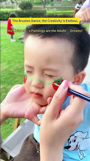 Kids Face Painting Give Little Boy Flowers Strawberries! #cute #makeup #beauty#facepainting
