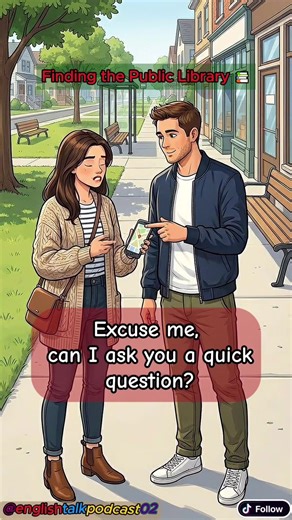 Finding the Public Library 📚 | Easy English Directions Conversation (A1–A2 Beginners)#EnglishSpeakingPractice #englishtalkpodcast02 #LearnEnglish #unitedstates #usa #usa🇺🇸 #english #EnglishConversation #DailyEnglish #library #english#easyenglish