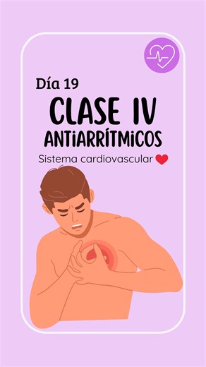 Miss_Linfocitos | Teaching science on Instagram: "Hola Linfocitos! 😍 🫀 Antiarrítmicos CLASE IV Verapamilo y diltiazem = bloqueadores de los canales de calcio tipo L que actúan principalmente sobre el nodo AV. 🔬 Datos clínicos: • Disminuyen la frecuencia cardíaca y la conducción AV • Útiles en FA y TSV • No útiles en arritmias ventriculares 🚫 Contraindicaciones: • Insuficiencia cardíaca con fracción de eyección reducida • Bloqueo AV de 2º–3º grado • Bradicardia significativa • Asociación con