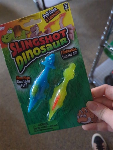 These too!! We've had these flingers as chickens and flamingos but these dinosaurs! $2.50/set | The Current Connection