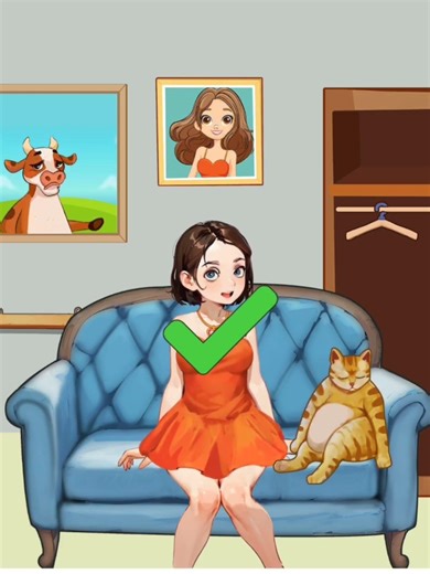 Brain Fever Level 58 (Help the girl dress up.) complete solution