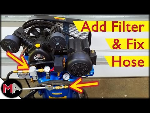 Air Compressor Filter Install and Hose Repair