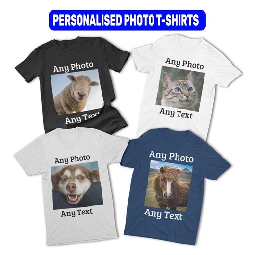 Personalised Photo T-shirt – Unisex Custom Image & Text, Soft Cotton Unisex Fit - Etsy UK