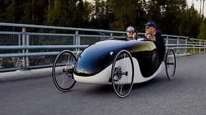 We love the steampunky vibes of this electric-assisted pedal car